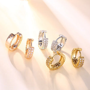 Bold Silver Classic Sparkle Hoops