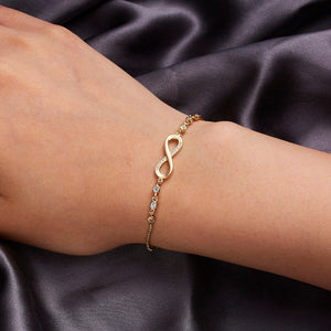 Chiq Infinity Golden Adjustable Crystal Bracelet