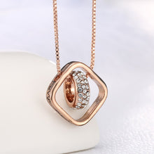 Load image into Gallery viewer, Chic Rose Gold Necklace with Ring Pendants