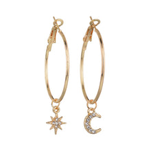 Load image into Gallery viewer, Minimal Golden Earrings Set Star and Moon