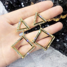 Load image into Gallery viewer, Abundance Sparkle Triangle Earrings