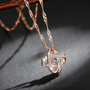Infinity Rose Gold Sparkle Necklace