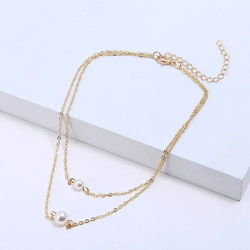 Layered Necklace with Pearls