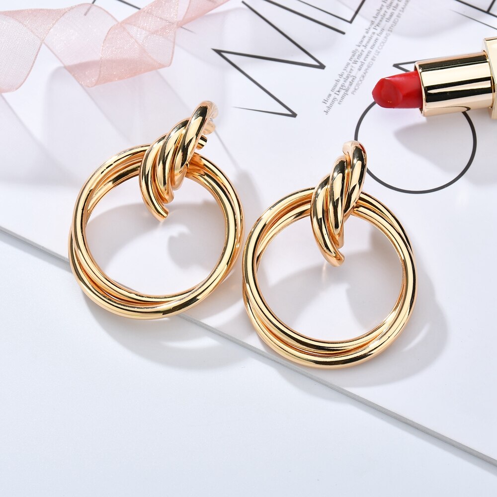 Bold Golden Twisted Hoops