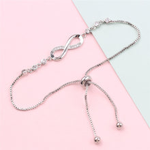 Load image into Gallery viewer, Chiq Infinity Silver Adjustable Crystal Bracelet