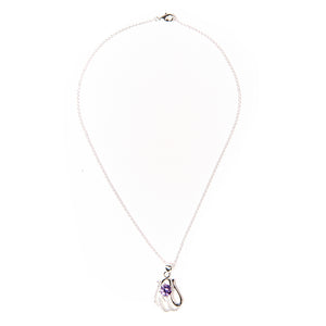 Chic Necklace with Amethyst Coloured Crystal
