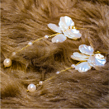Load image into Gallery viewer, Abundance long-drop Pearl &amp; Shells Earrings
