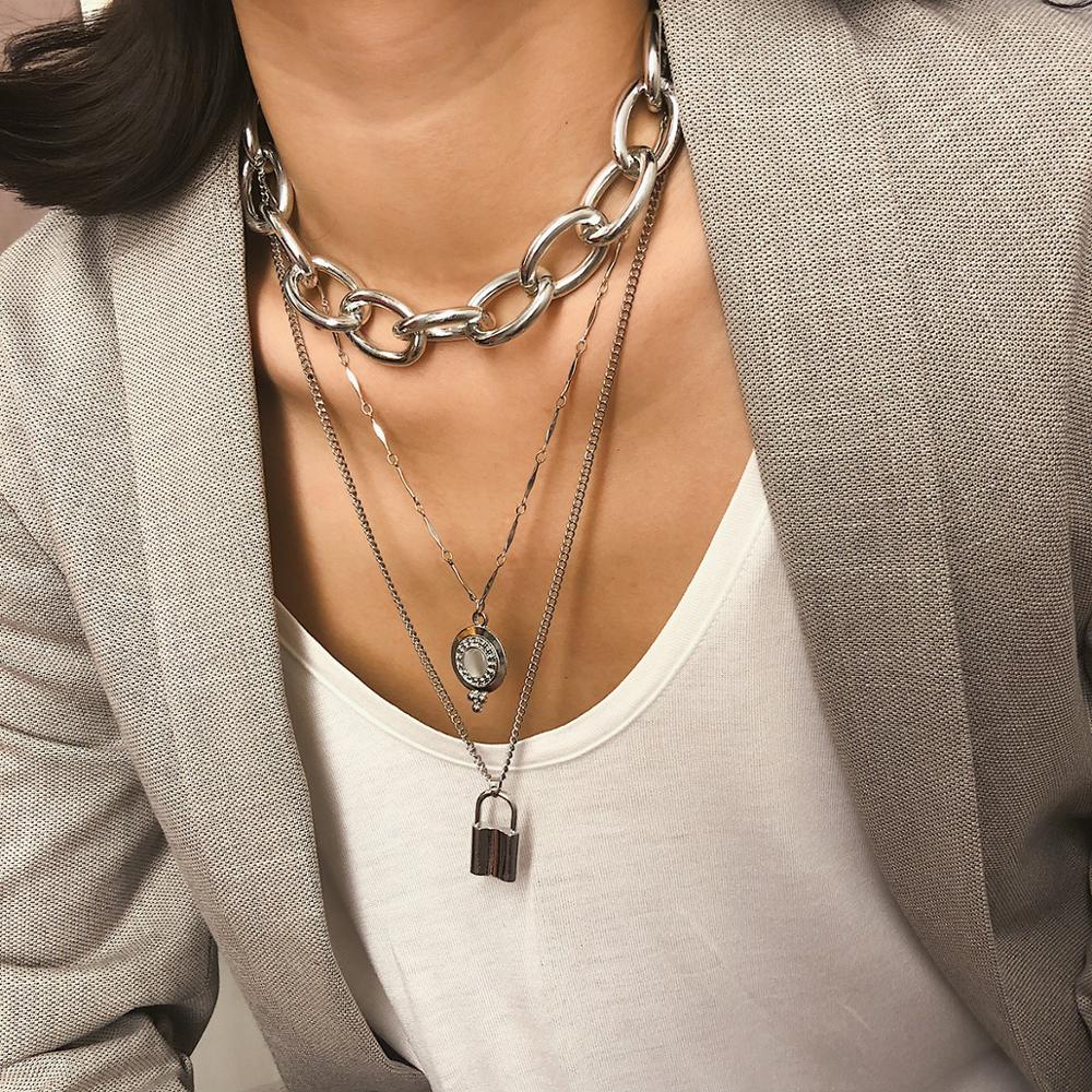 Steady Layered Lock Necklace