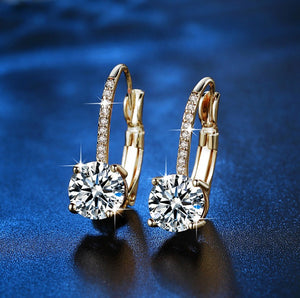 Chic Crystal Gold Earrings