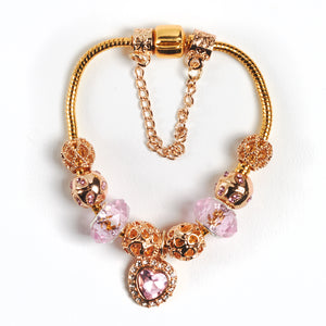 Bohemian Pink Charm Bracelet