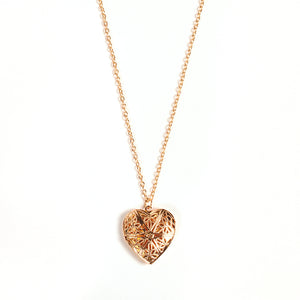 Bohemian Heart shaped Pocket Necklace Gold