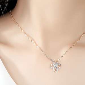 Infinity Rose Gold Sparkle Necklace