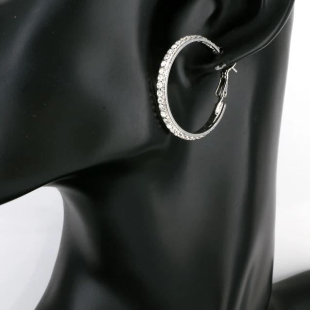 Bold Silver Big Sparkle Hoops