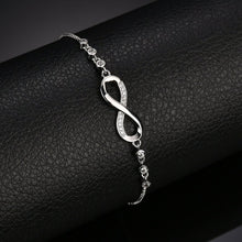 Load image into Gallery viewer, Chiq Infinity Silver Adjustable Crystal Bracelet