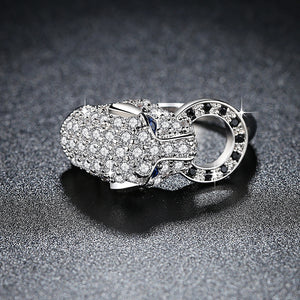 Bold Silver Cheetah Chunk Ring