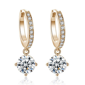 Chique golden short drop sparkle earrings