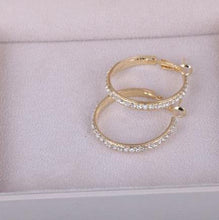 Load image into Gallery viewer, Bold and Gold Big Sparkle Hoops