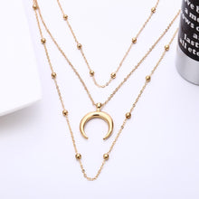 Load image into Gallery viewer, Single Moon Layered Necklace