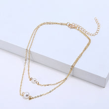 Load image into Gallery viewer, Layered Necklace with Pearls