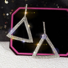 Load image into Gallery viewer, Bold Full Sparkle Triangle Earrings
