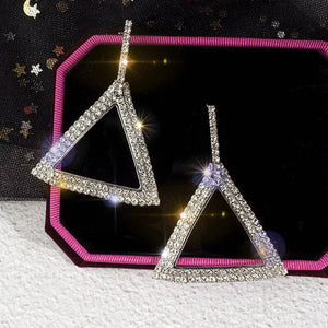 Bold Full Sparkle Triangle Earrings